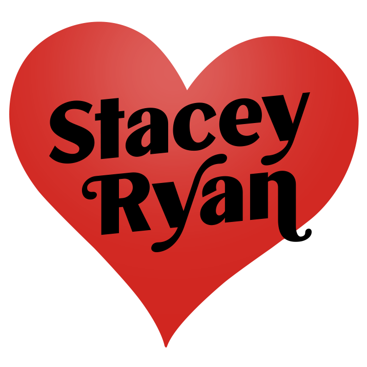 Stacey Ryan surrounded by a red heart shape
